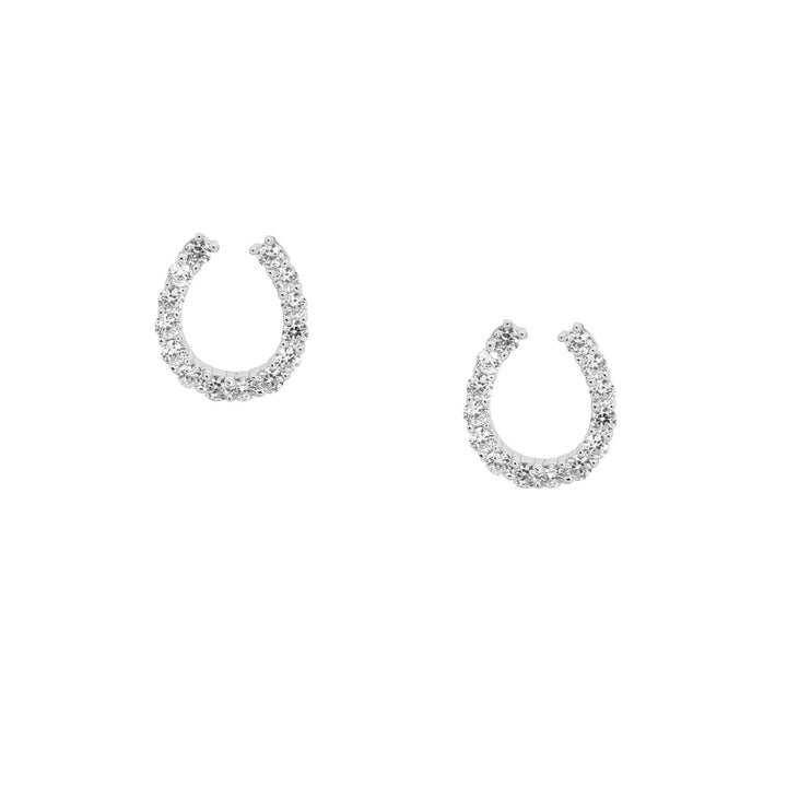 Ellani SIlver CZ Horse Shoe Studs