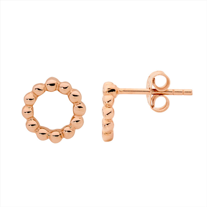 Ellani Rose Gold Plated Bubble Studs