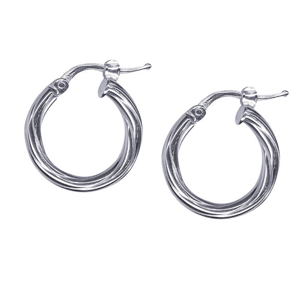 Silver 10MM Twist Hoops