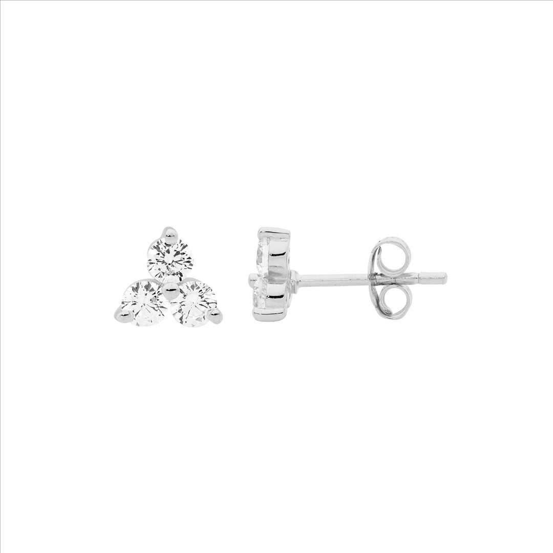 Ellani Silver CZ Studs