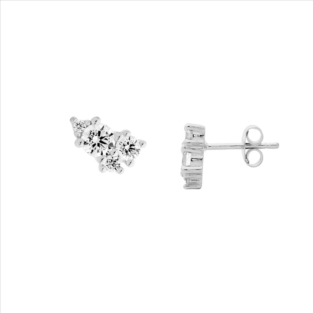 Ellani Silver CZ Studs