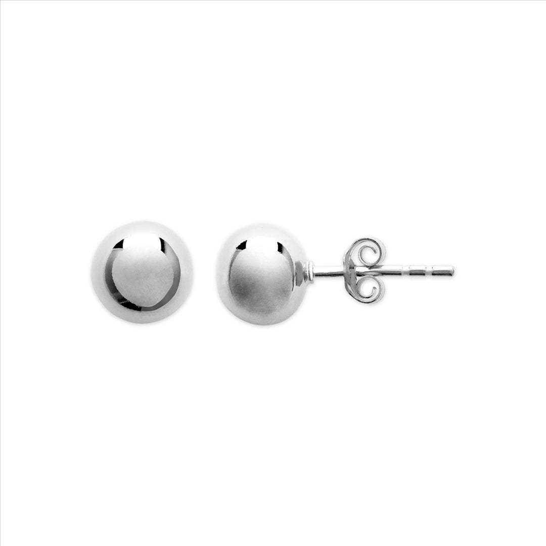 MD0016 - Sterling Silver 8mm Ball Stud Earrings