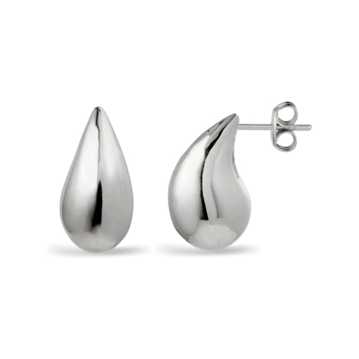 Silver Teardrop Studs