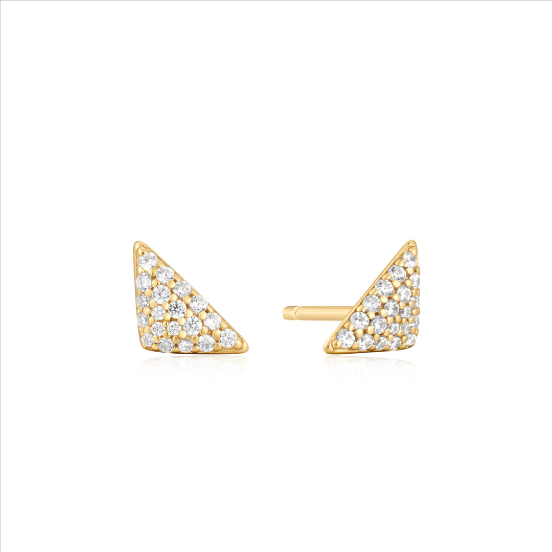 Ania Haie YG Plated CZ Triangle Studs