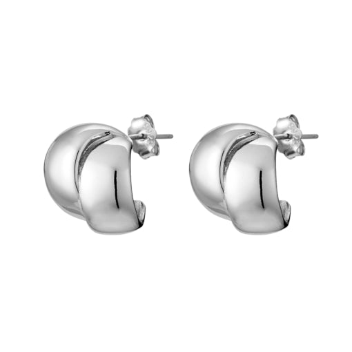 Silver Overlapping Hoop Studs