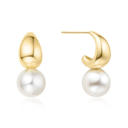 Ania Haie Gold Pearl Dome Hoop Earrings