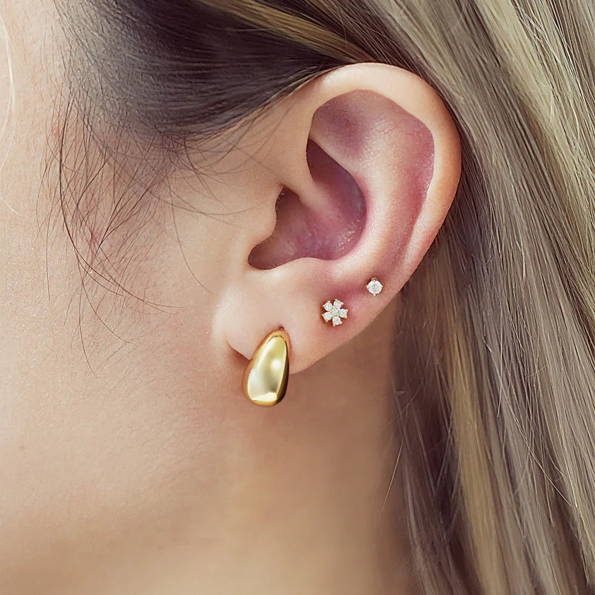 Ania Haie YG Plated Small Dome Stud Earrings