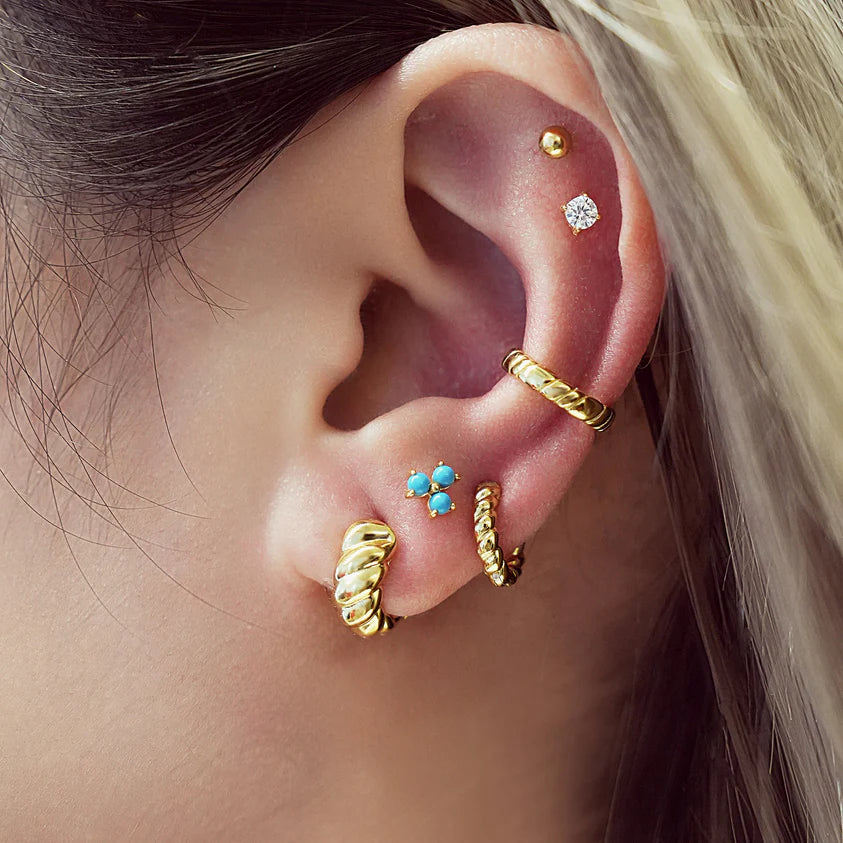 Ania Haie YG Plated Thick Rope Twist Small Huggies