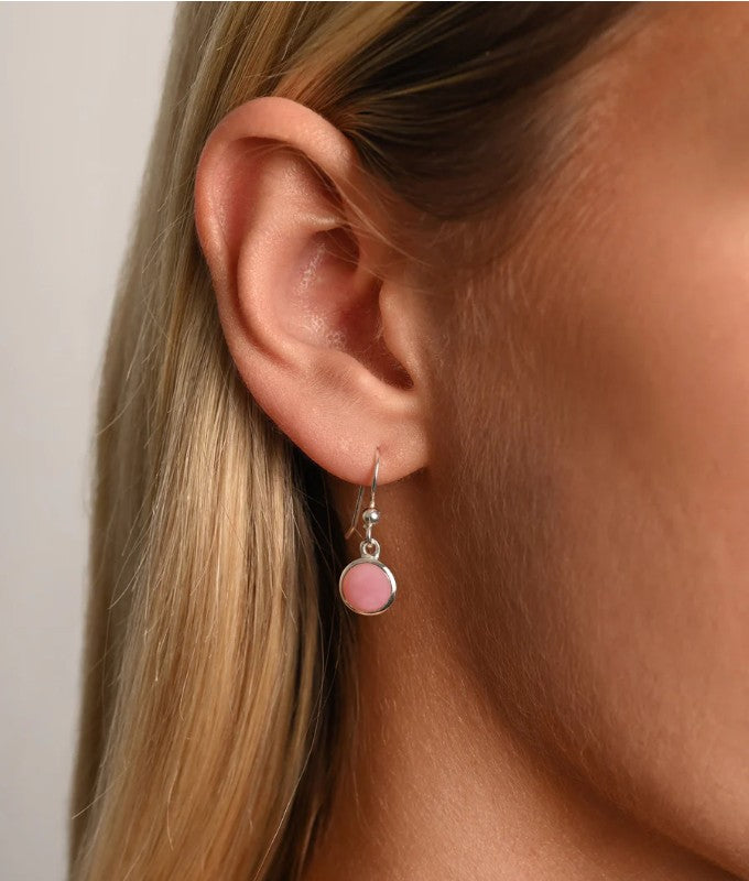Von Treskow Round Pink Natural Pearl Shephook Earrings