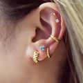 Ania Haie Gold Texture Small Huggie Hoop Earrings