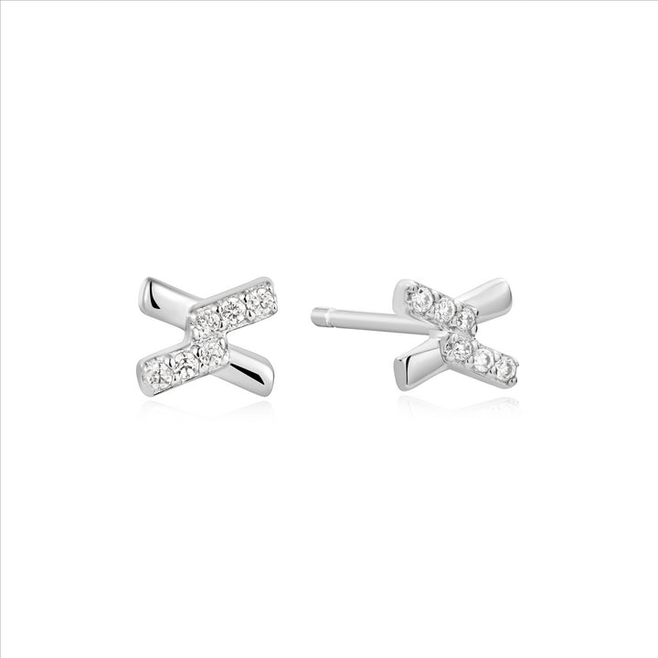 Ania Haie Silver "X" CZ Studs