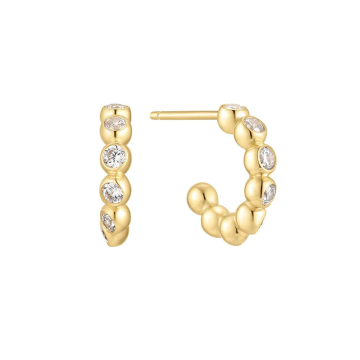 Ania Haie YG Plated CZ Beaded Stud Hoops