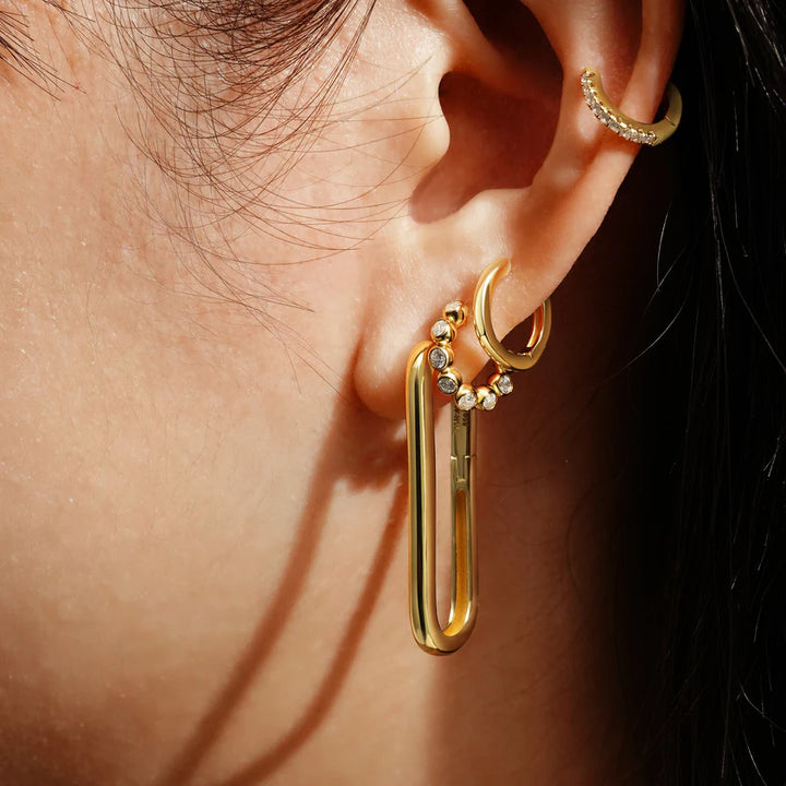 Ania Haie YG Plated CZ Beaded Stud Hoops
