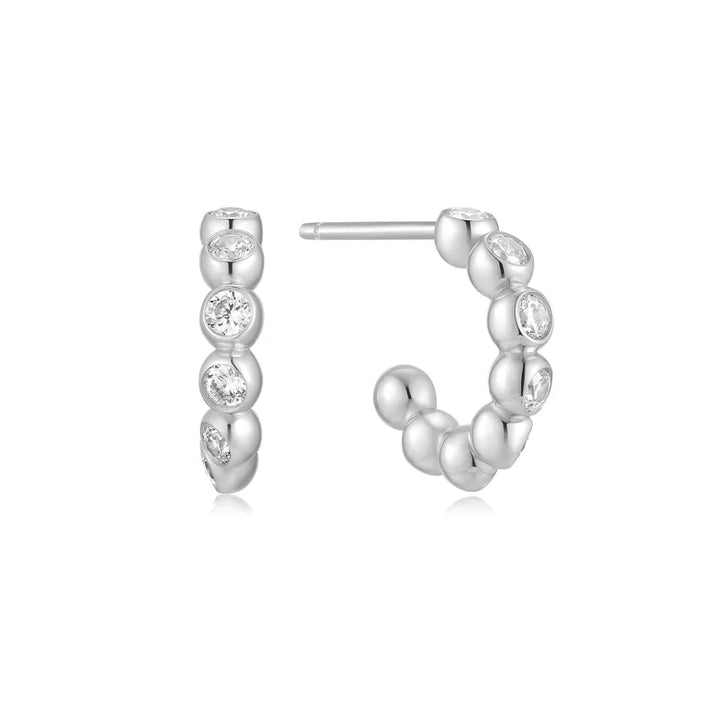 Ania Haie Silver CZ Beaded Stud Hoops