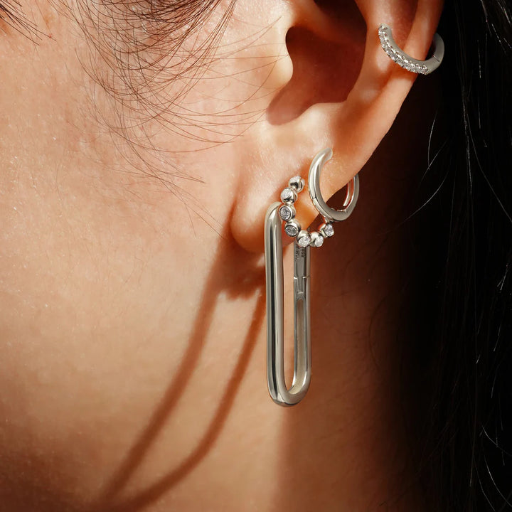 Ania Haie Silver CZ Beaded Stud Hoops