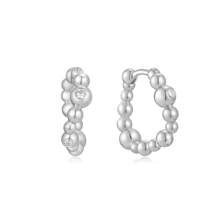 Ania Haie Silver CZ Beaded Huggies