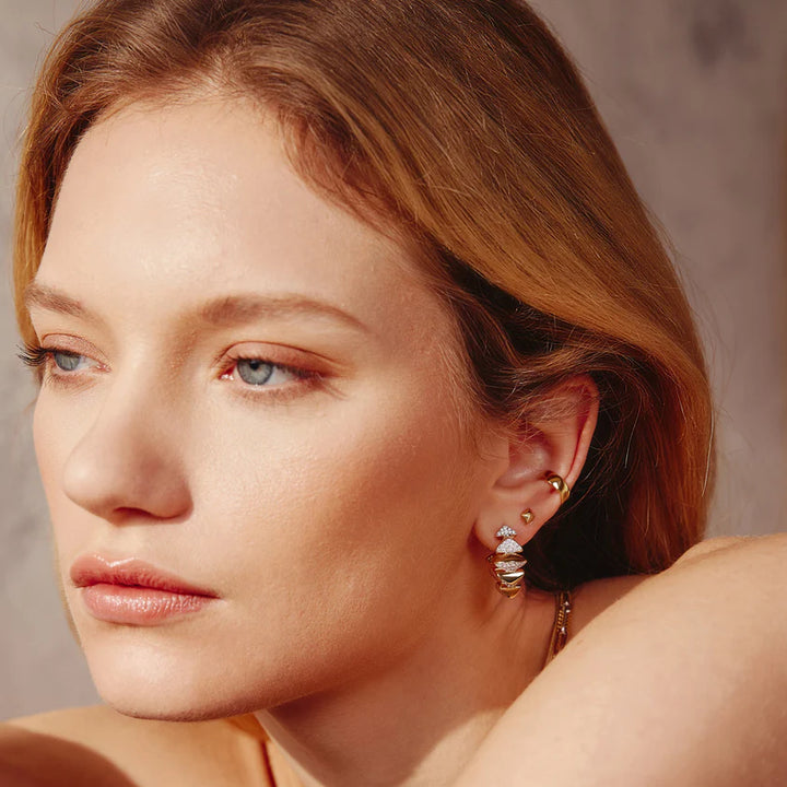 Ania Haie YG Plated Pyramid Studs