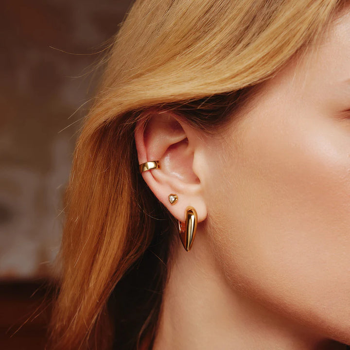Ania Haie YG Plated CZ Shield Studs