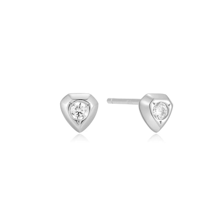 Ania Haie Silver CZ Shield Studs