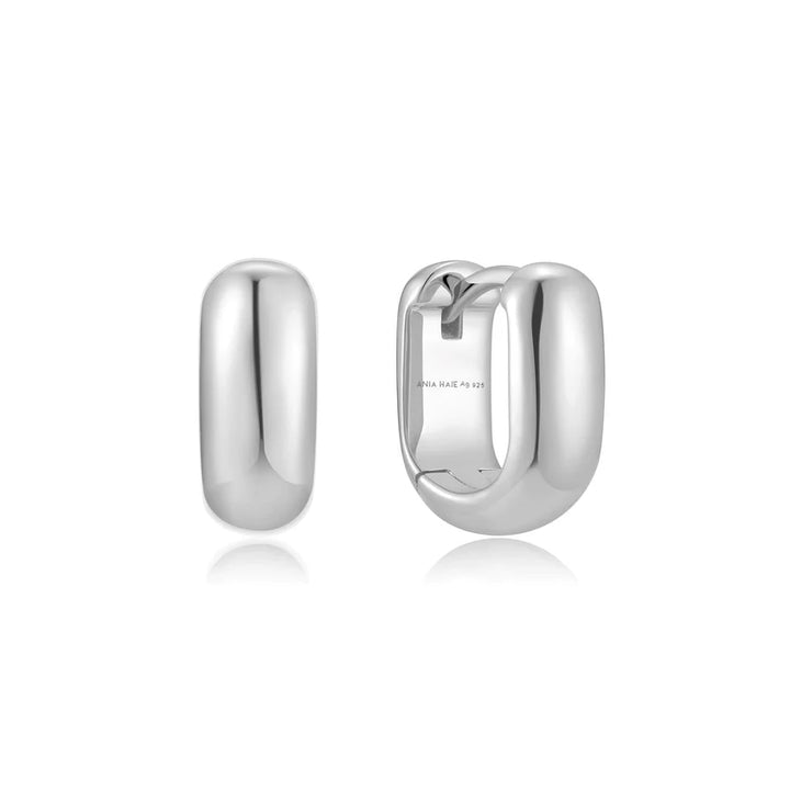 Ania Haie Silver Thick Mini Huggies