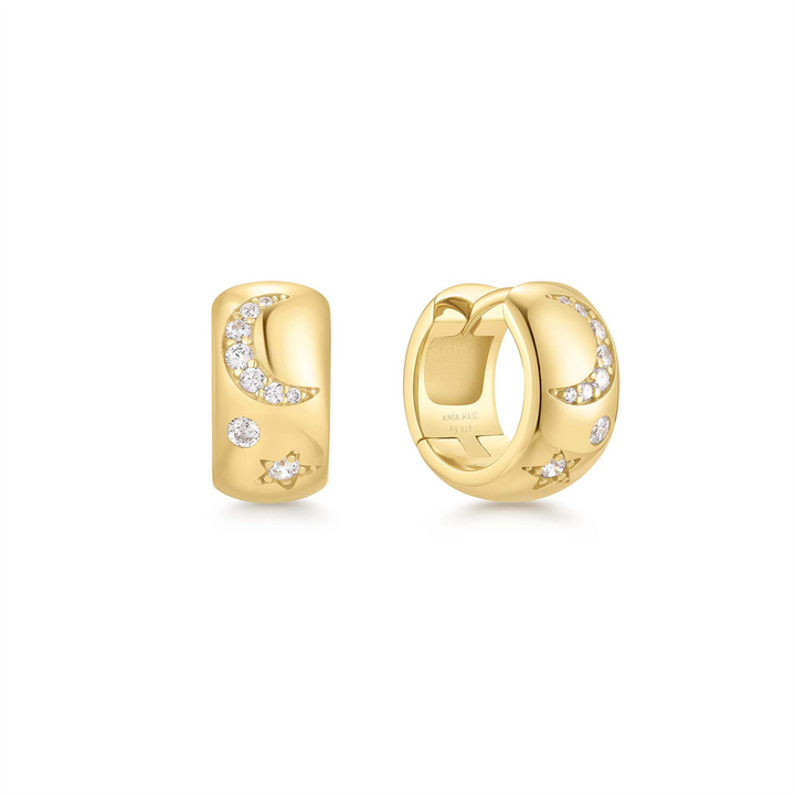 Ania Haie YG Plated CZ Celestial Huggies