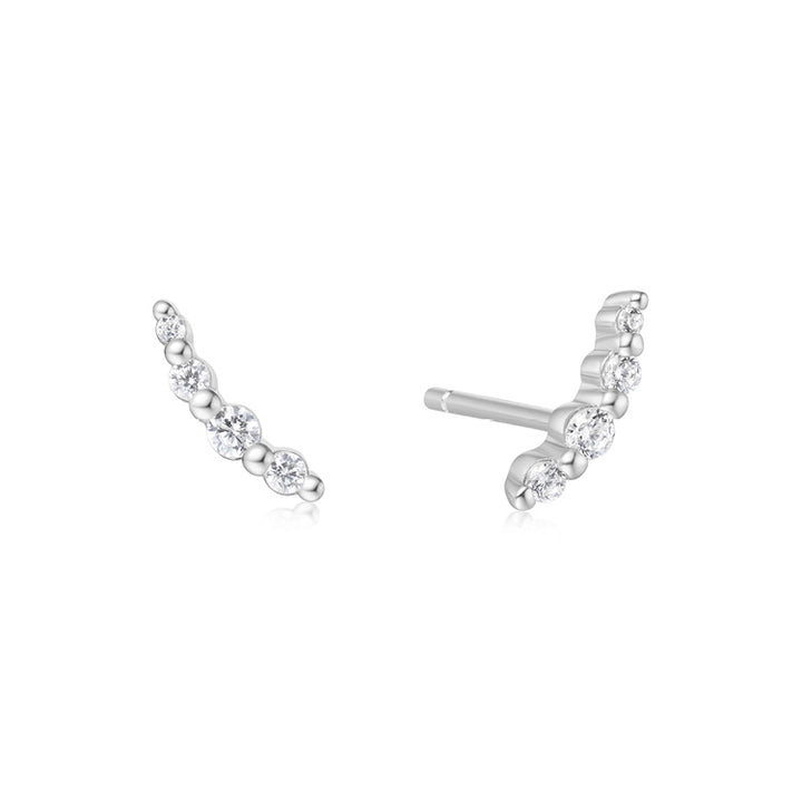Ania Haie Silver CZ Climber Studs