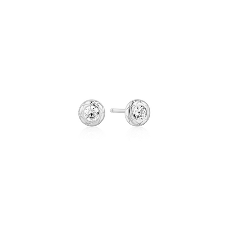Ania Haie Silver Bezel CZ Studs
