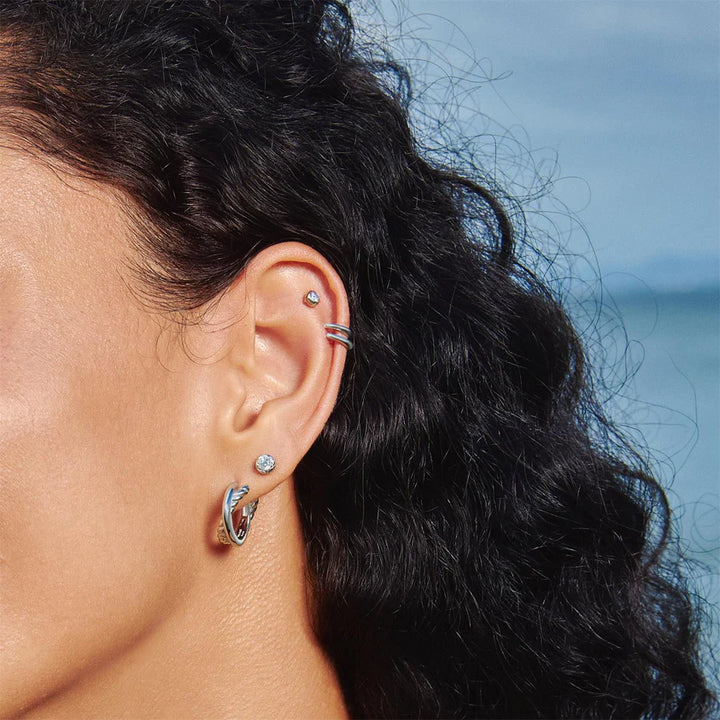 Ania Haie Silver Bezel CZ Studs