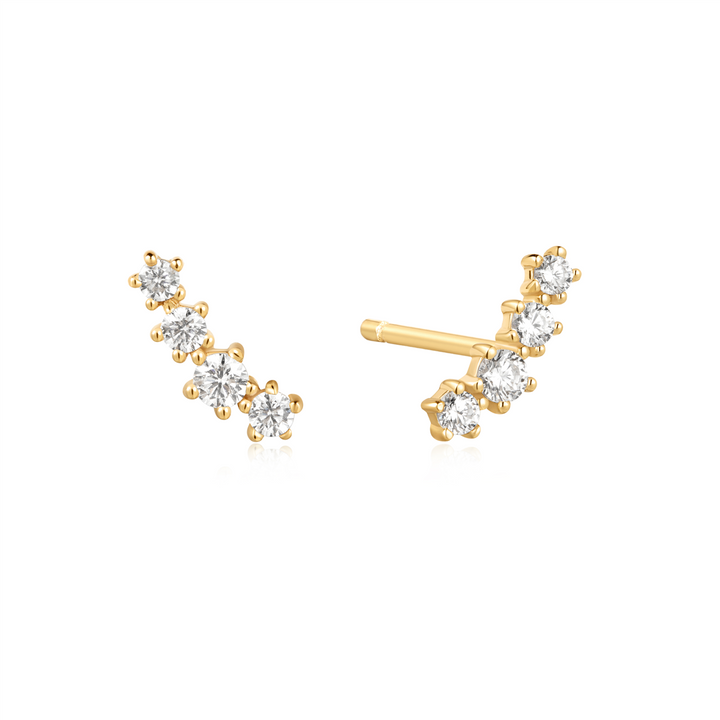 Ania Haie YG Plated CZ Climber Studs