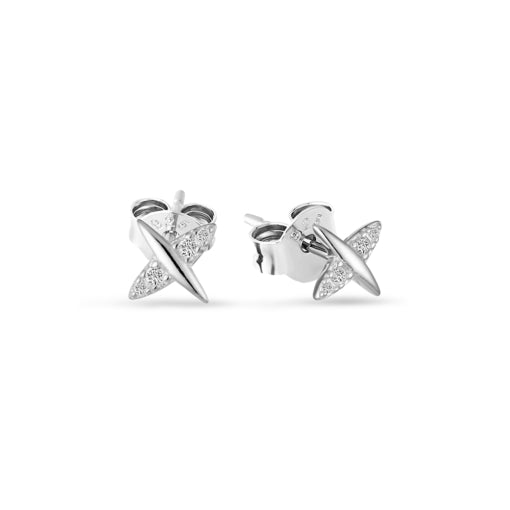 Sterling Silver Cross Stud With Cz