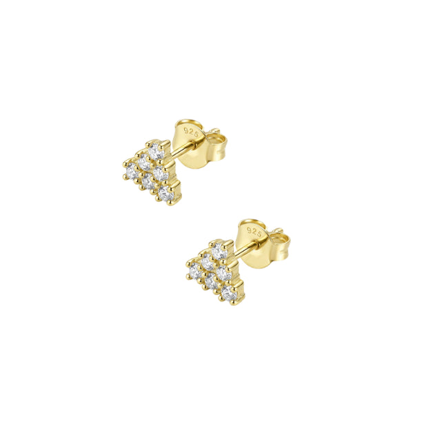 YG Plated Pyramid CZ Studs