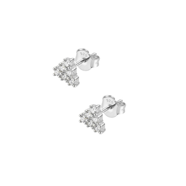 Silver Pyramid CZ Studs