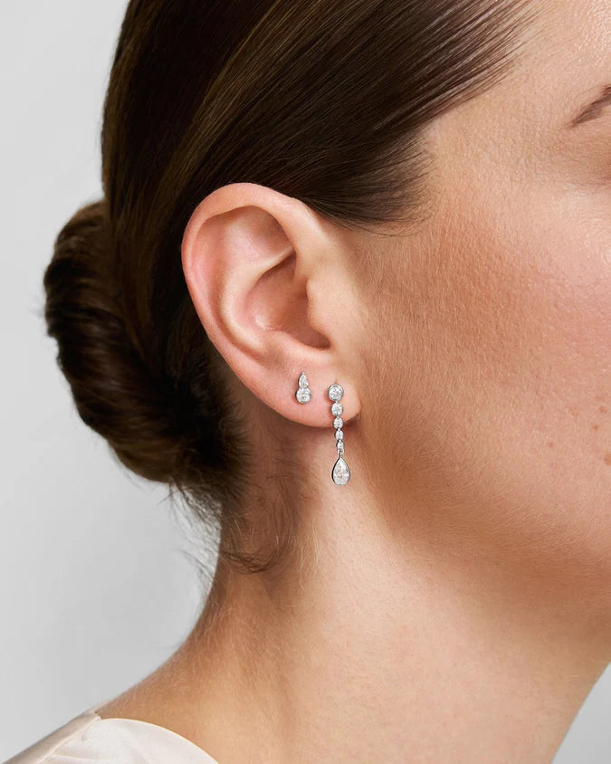 Ania Haie Silver Round & Pear CZ Studs