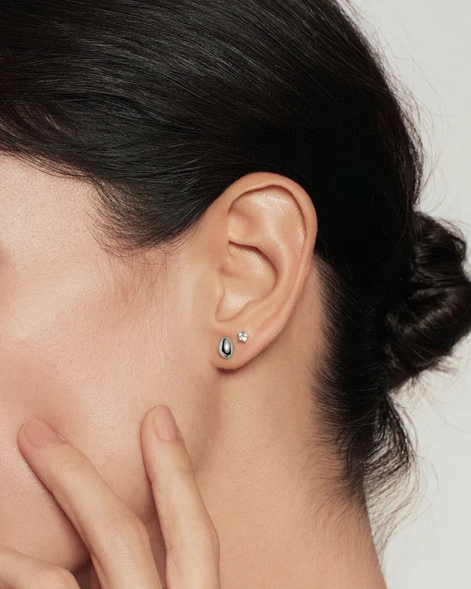 Ania Haie Silver Dome Pebble Studs