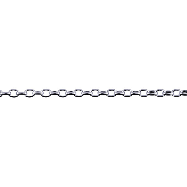 Silver Oval Belcher Chain 45CM