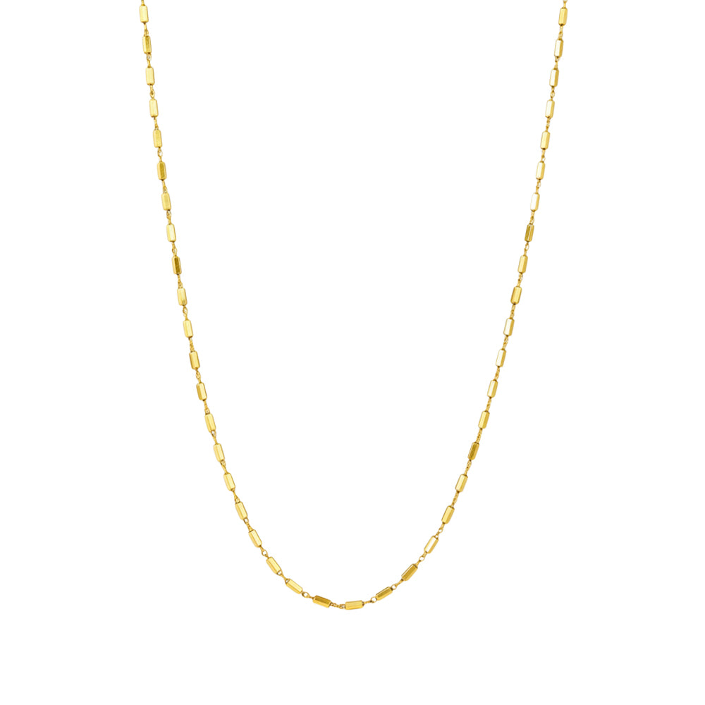 YG Plated Mini Tube Link Necklace