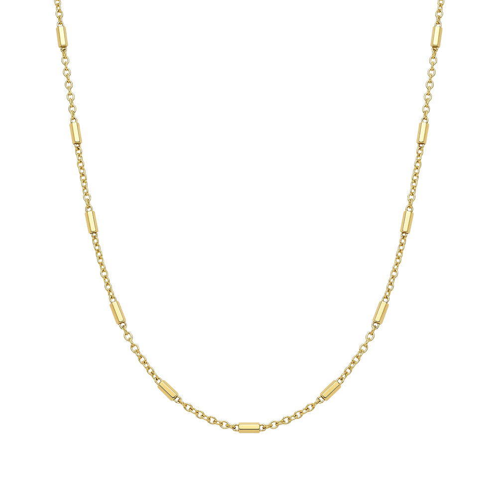 YG Plated Bar Link Necklace 45CM