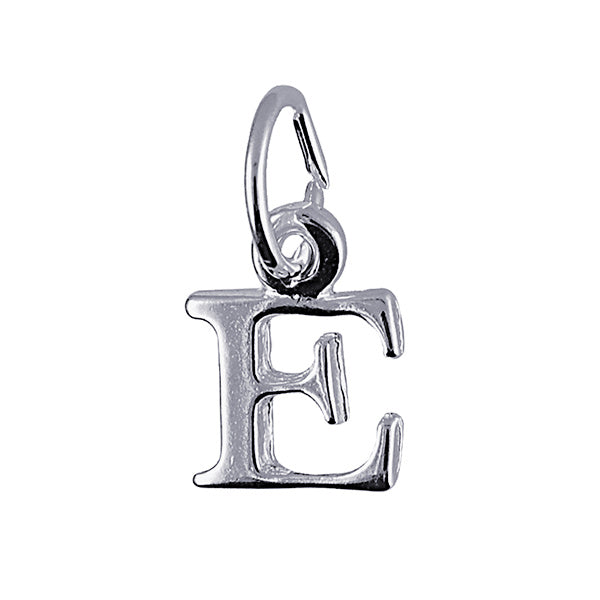 S/Silver Plain "E" Block Initial 10Mm