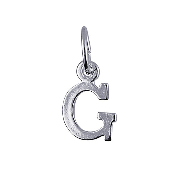 S/Silver Block Initial 'G' Charm 10Mm