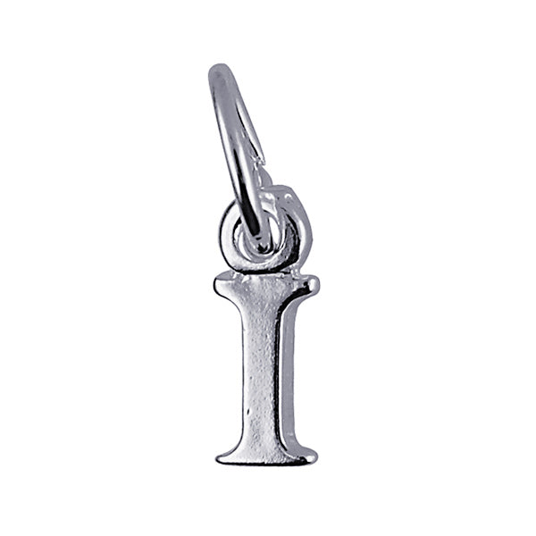 S/Silver Plain "I" Block Initial Charm 10Mm