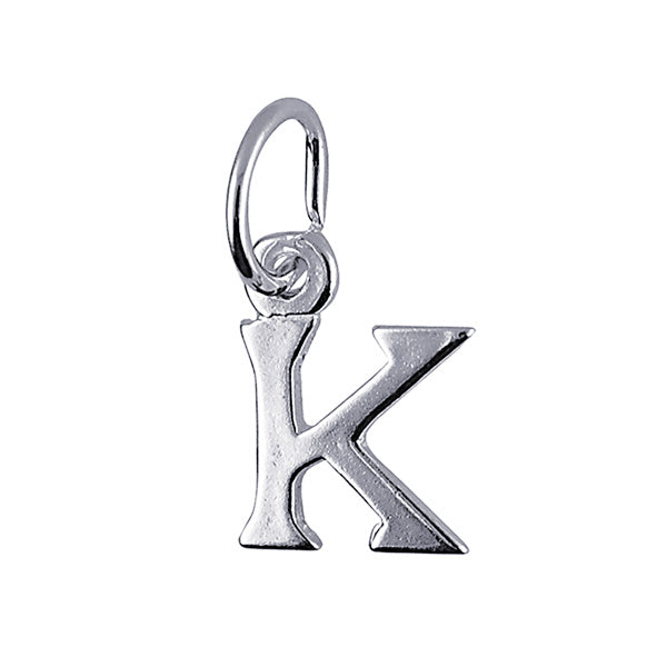 S/Silver Plain K Block Initial 10Mm