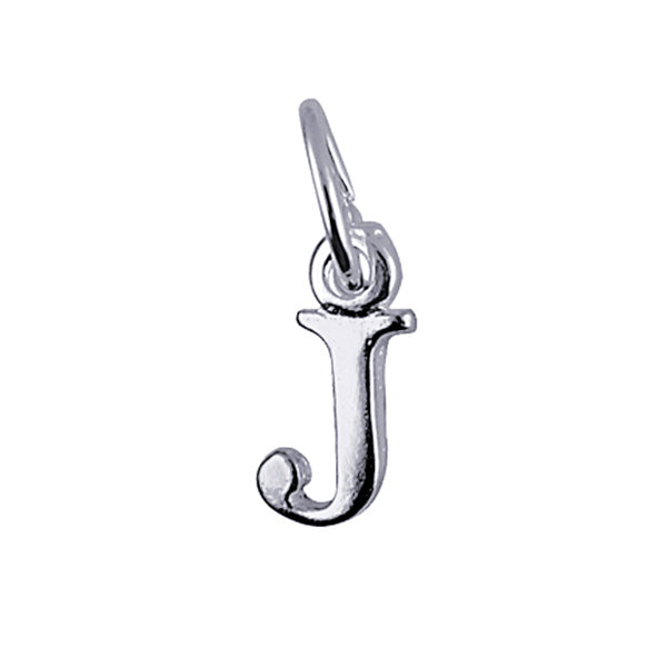 S/Silver Block Initial 'J' Charm 10Mm