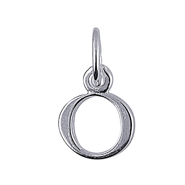 S/Silver Block Initial 'O' Charm 10Mm