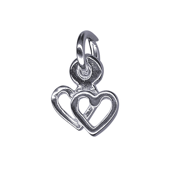 Silver Double Heart Charm