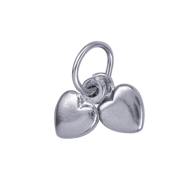 S/Silver Two Hearts Charm