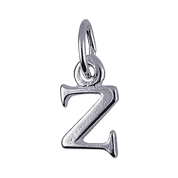 S/Silver Block Initial 'Z' Charm 10MM