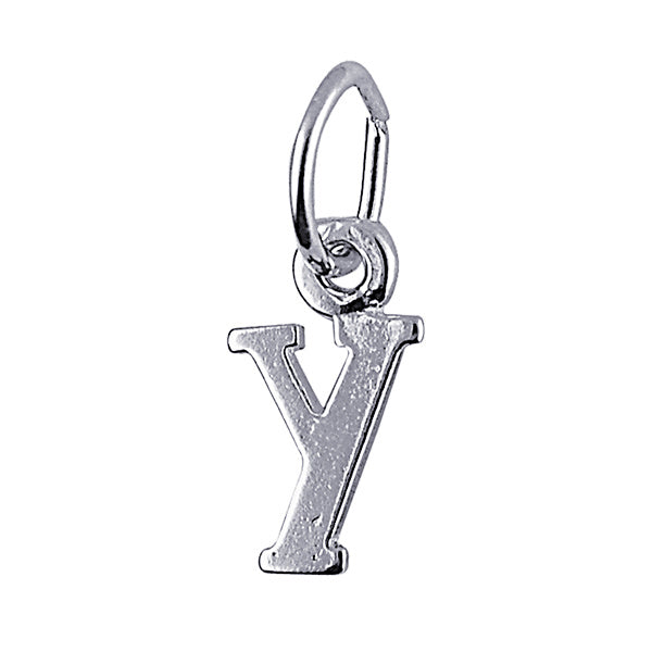 S/Silver Block Initial 'Y' Charm 10MM