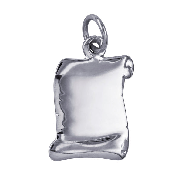 Silver Large Open Scroll Charm