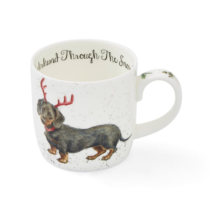 Wrendale Daschund Through The Snow Mug