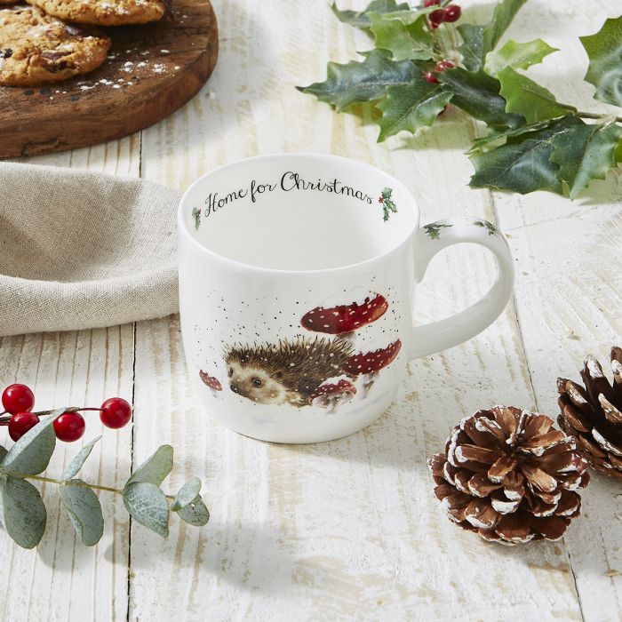 Wrendale Home For Christmas Porcupine Mug